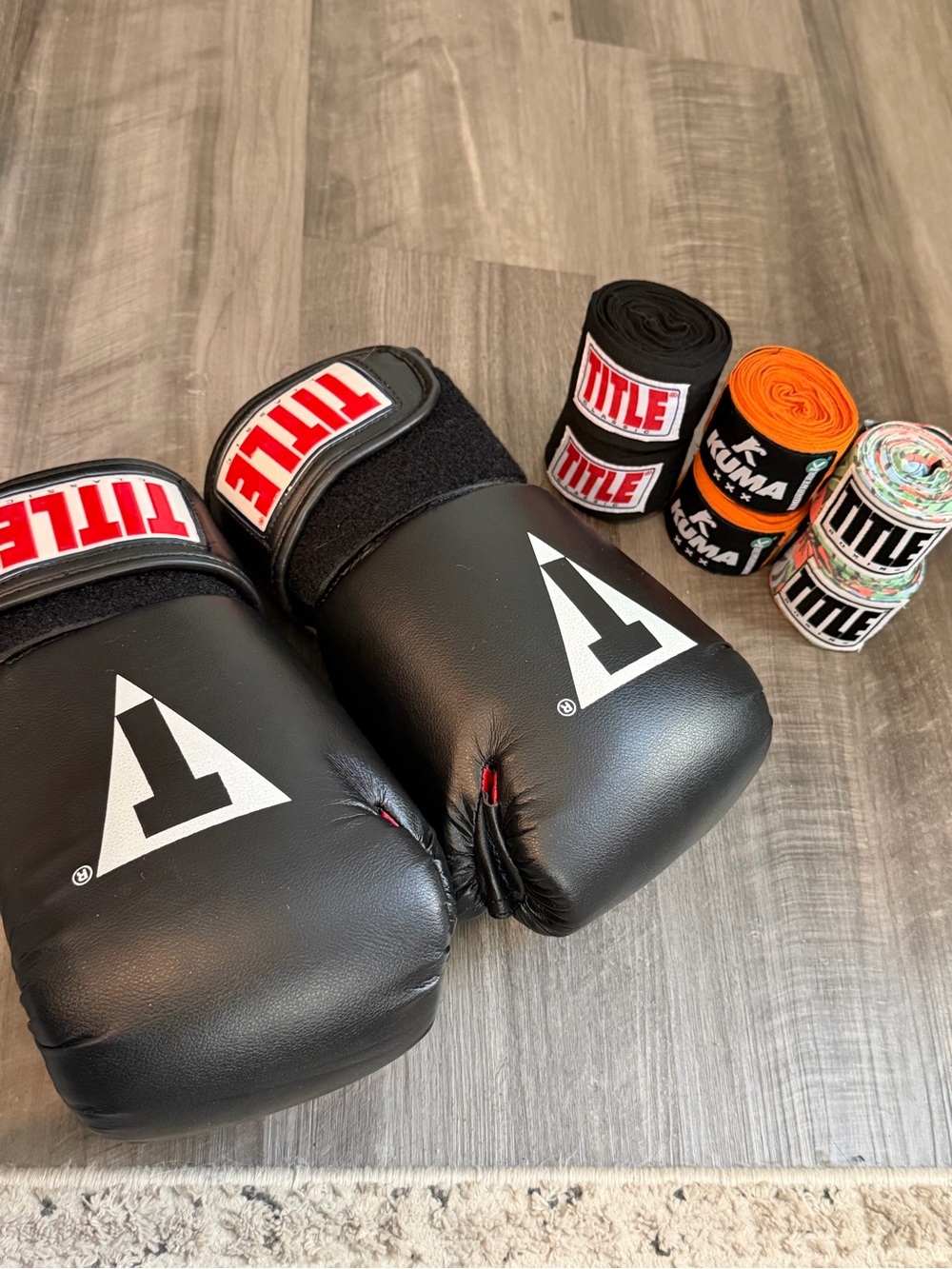 Title Boxing Gloves With Hand Wrap Bundle Includes 3 Pairs Kickboxing Bundle